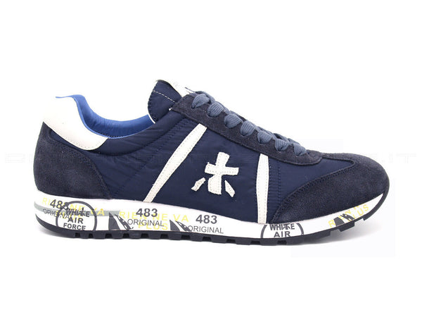 Premiata uomo lucy camoscio tessuto uomo blu